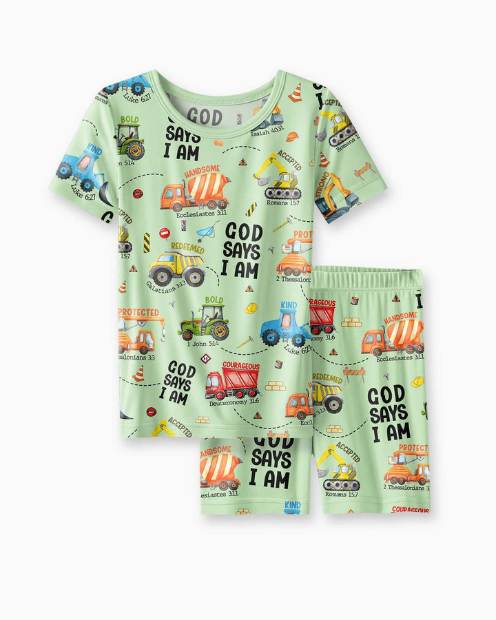 Zweiteiliges Pyjama-Set mit kurzen Ärmeln und Shorts im Sommer-Design