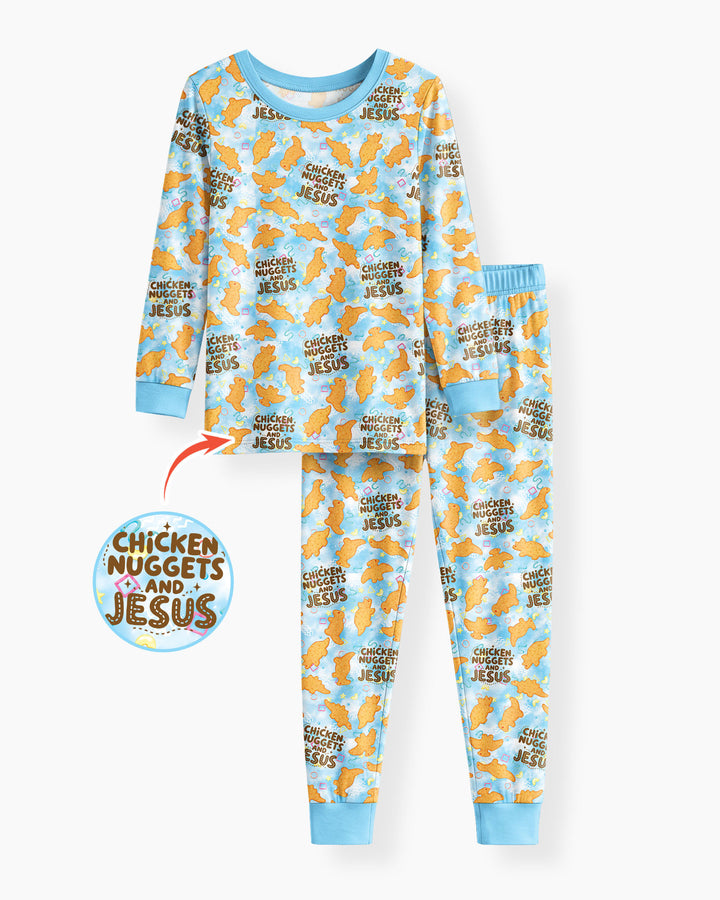Zweiteiliges Langarm-Pyjama-Set mit Sommerfrüchten