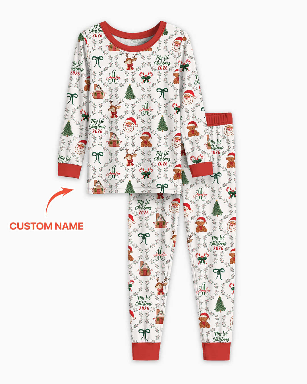 Zweiteiliges Langarm-Pyjama-Set mit Sommerfrüchten