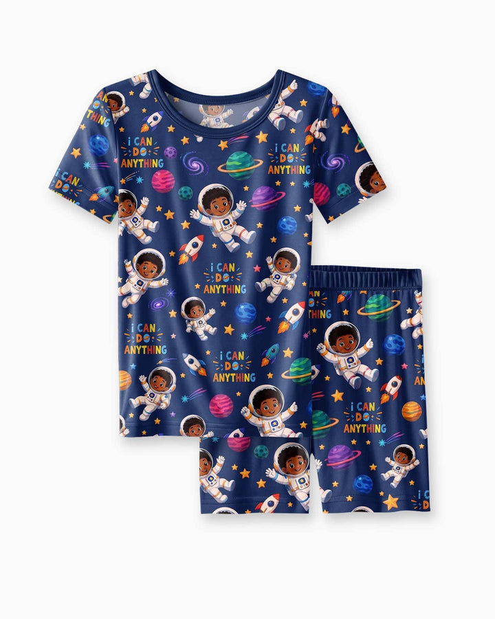 Schlafanzug-Set zweiteilig, kurze Ärmel, kurze Hose, Bambus