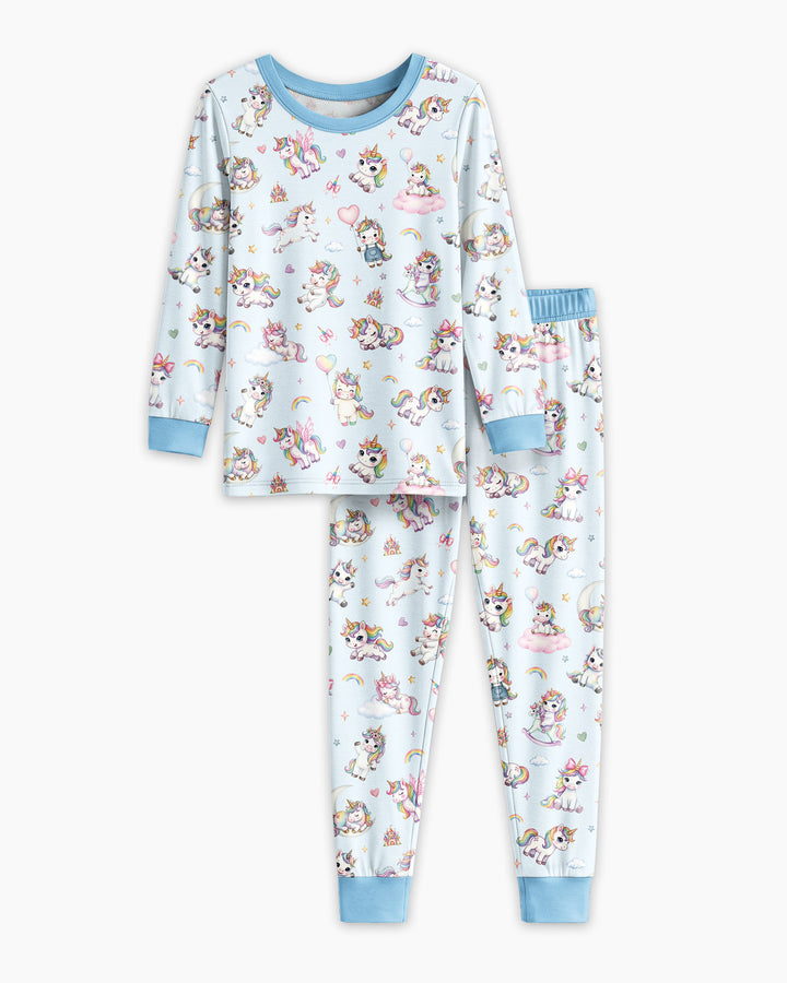 Kawaii Teddy Bamboo Two Piece Long Sleeve Pajama Set