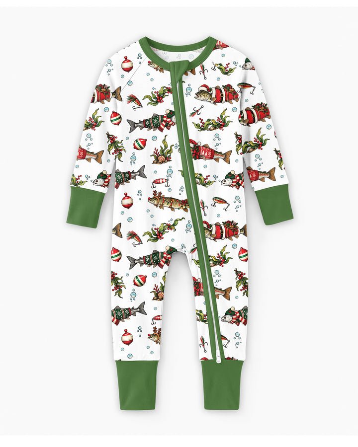 Christmas Trout Fishing Bamboo Convertible Zippy