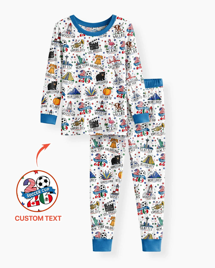 Zweiteiliges Langarm-Pyjama-Set mit Sommerfrüchten