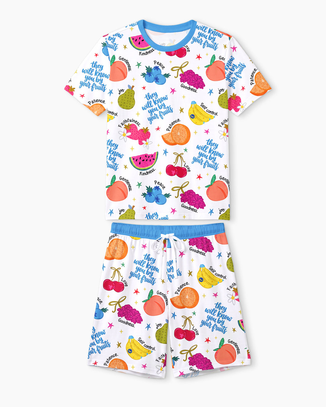 They Will Know You By Your Fruits Men Short Sleeve Short Pajama Set