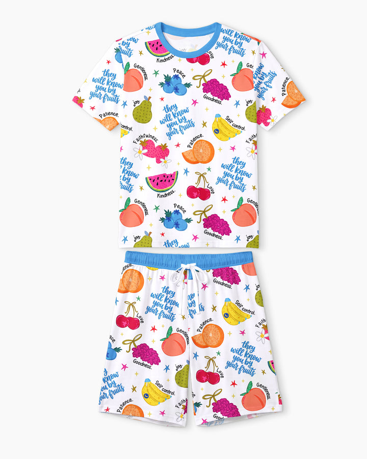 They Will Know You By Your Fruits Men Short Sleeve Short Pajama Set