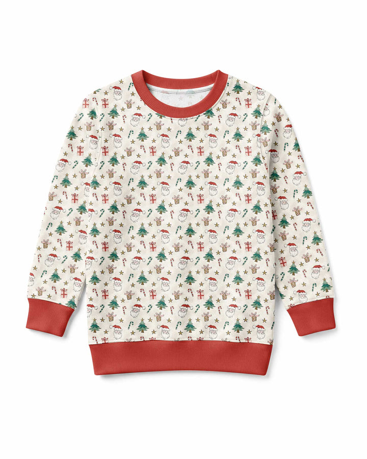 Snowy Santa Bamboo Crewneck Sweatshirt