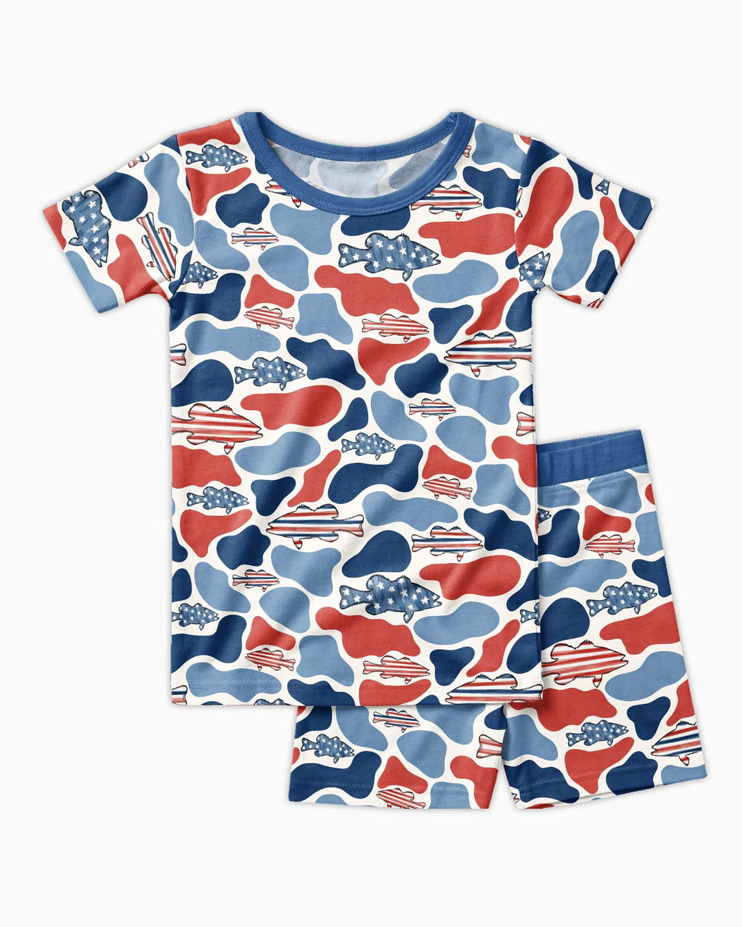 Template Zweiteiliges Pyjama-Set mit kurzen Ärmeln und Shorts