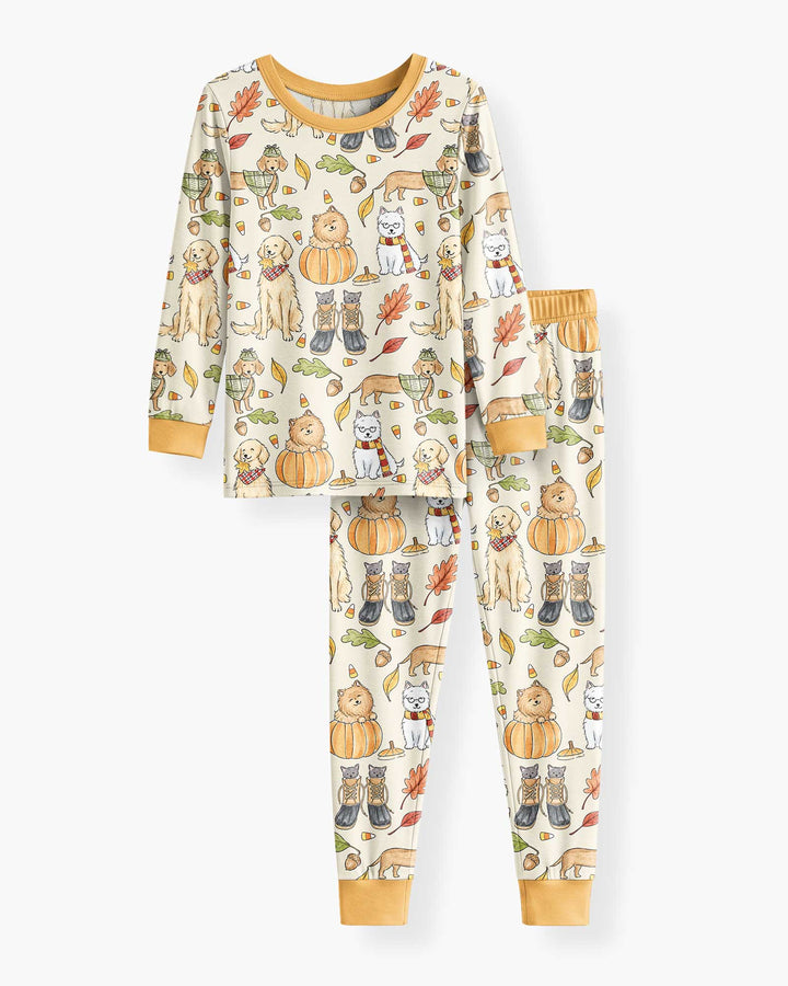 Autumn Paws Bamboo Two Piece Long Sleeve Pajama Set