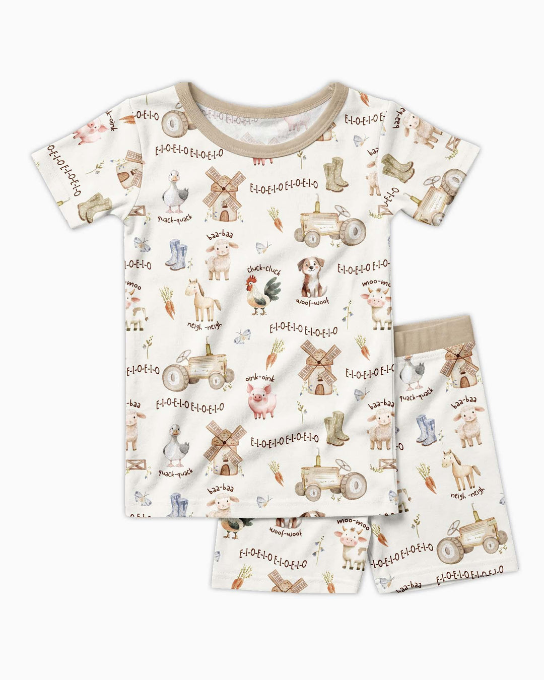 Template Zweiteiliges Pyjama-Set mit kurzen Ärmeln und Shorts