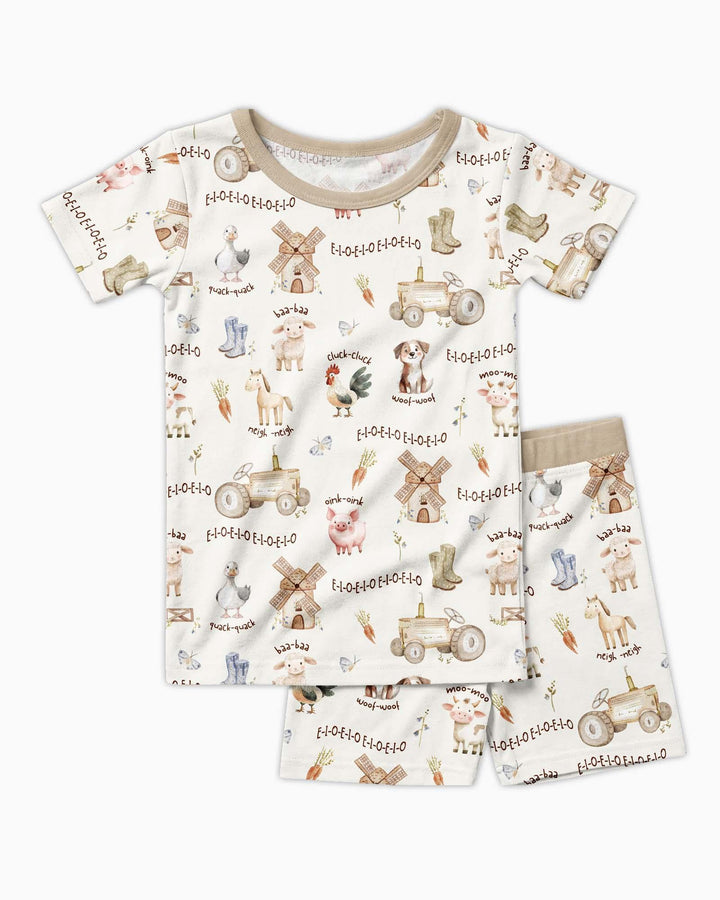 Template Zweiteiliges Pyjama-Set mit kurzen Ärmeln und Shorts
