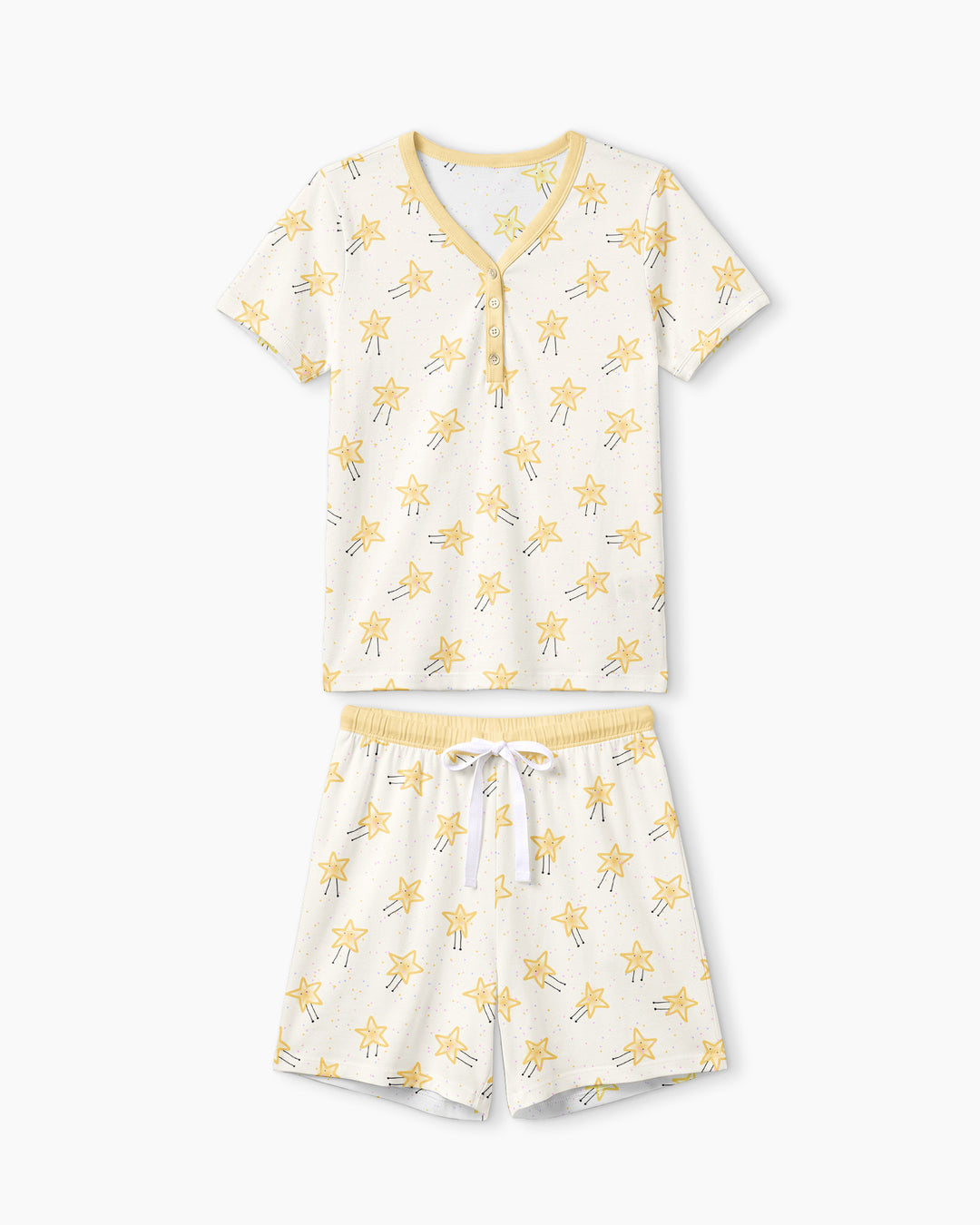 Happy Little Stars Family Matching Bamboo Women Short Sleeve Short Pajama Set