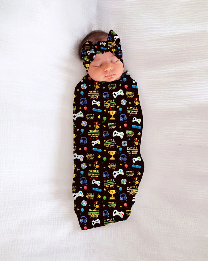 Leveled Up Daddy & Me Matching swaddle blanket