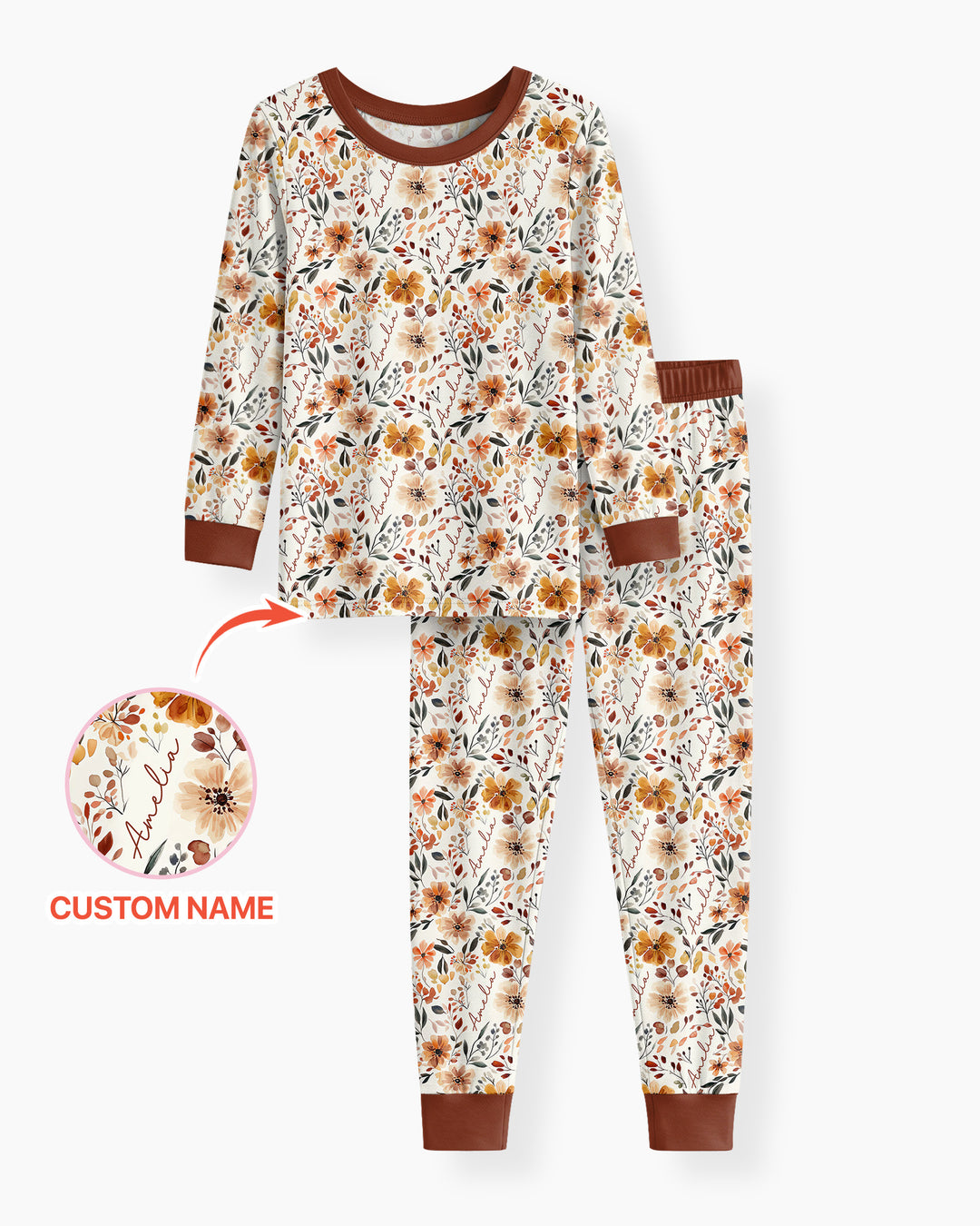 Zweiteiliges Langarm-Pyjama-Set mit Sommerfrüchten