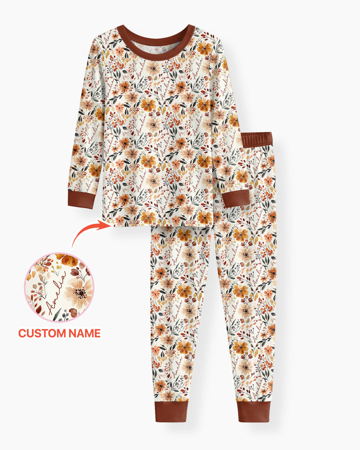 Zweiteiliges Langarm-Pyjama-Set mit Sommerfrüchten