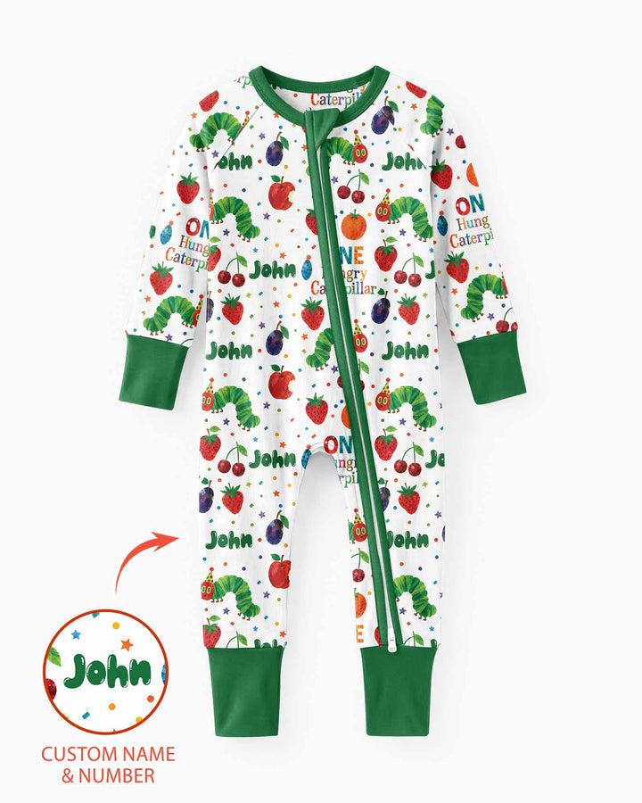 Custom Name And Age Hungry Caterpillar Bamboo Convertible Zippy