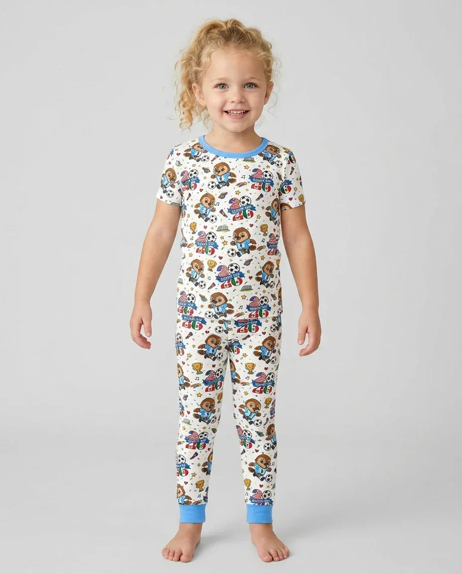 Zweiteiliges, kurzärmliges Pyjama-Set mit Marienkäfern