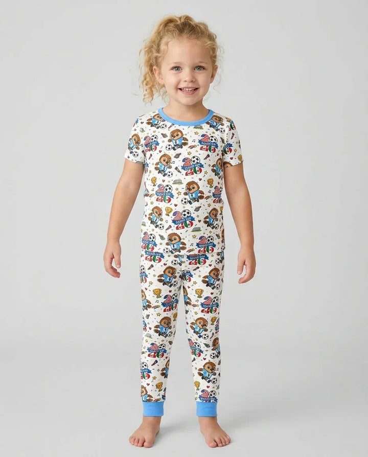 Zweiteiliges, kurzärmliges Pyjama-Set mit Marienkäfern