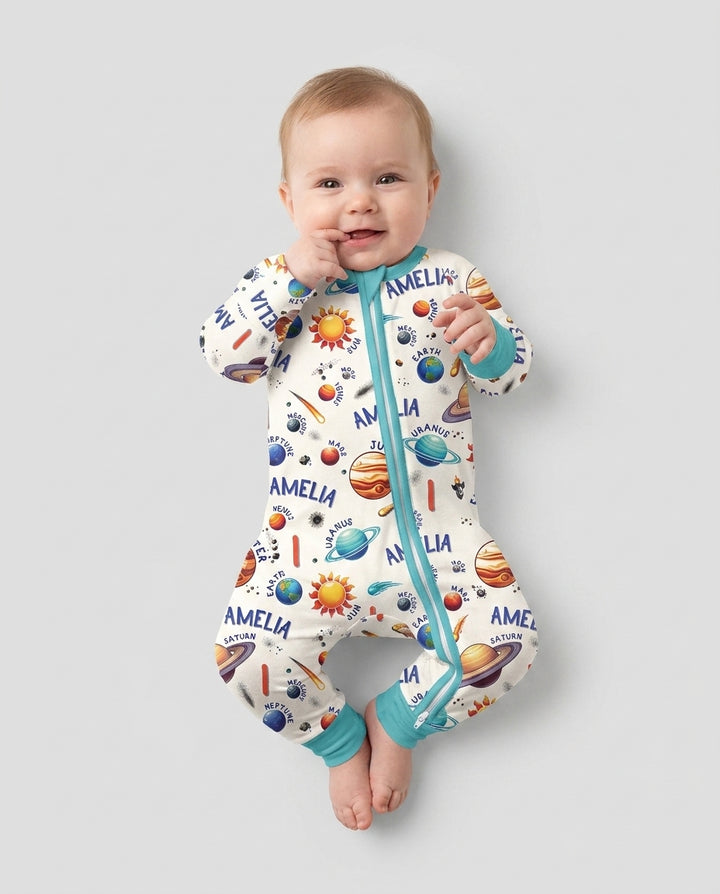 Personalized Birthday Solar System Bamboo Convertible Zippy