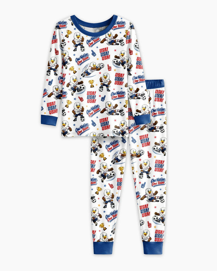 Zweiteiliges Langarm-Pyjama-Set mit Sommerfrüchten