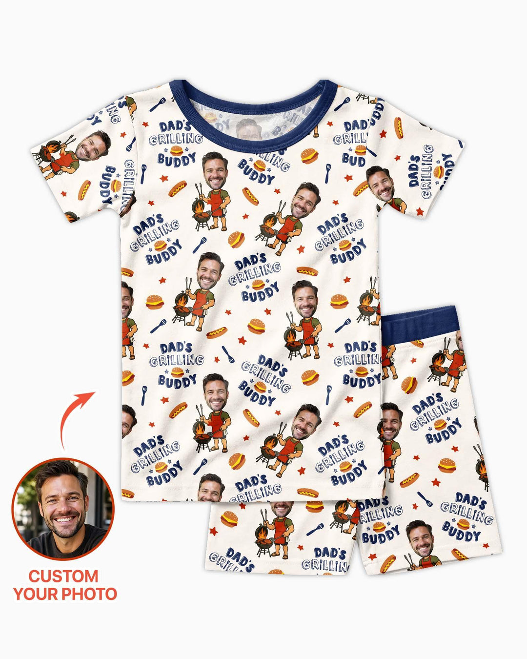 Zweiteiliges Pyjama-Set mit kurzen Ärmeln und Shorts im Sommer-Design