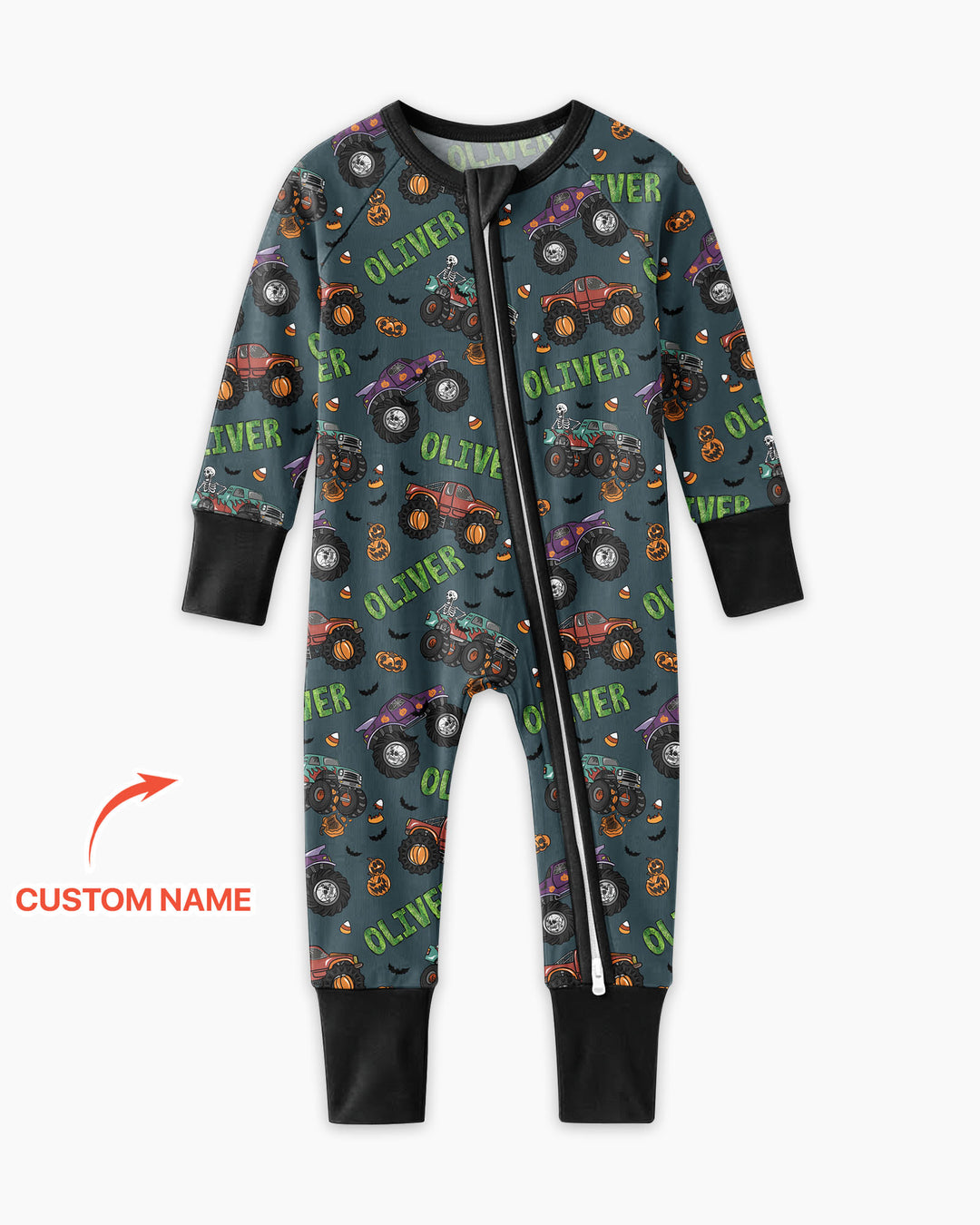 Custom Name Haunted Monster Trucks  Bamboo Convertible Zippy