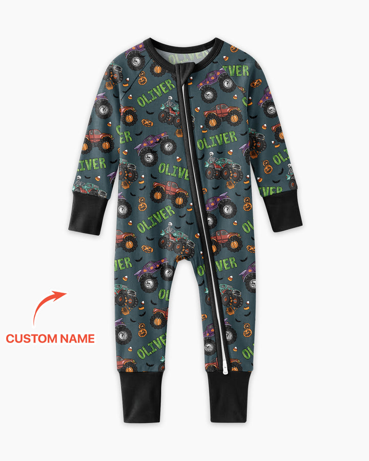 Custom Name Haunted Monster Trucks  Bamboo Convertible Zippy