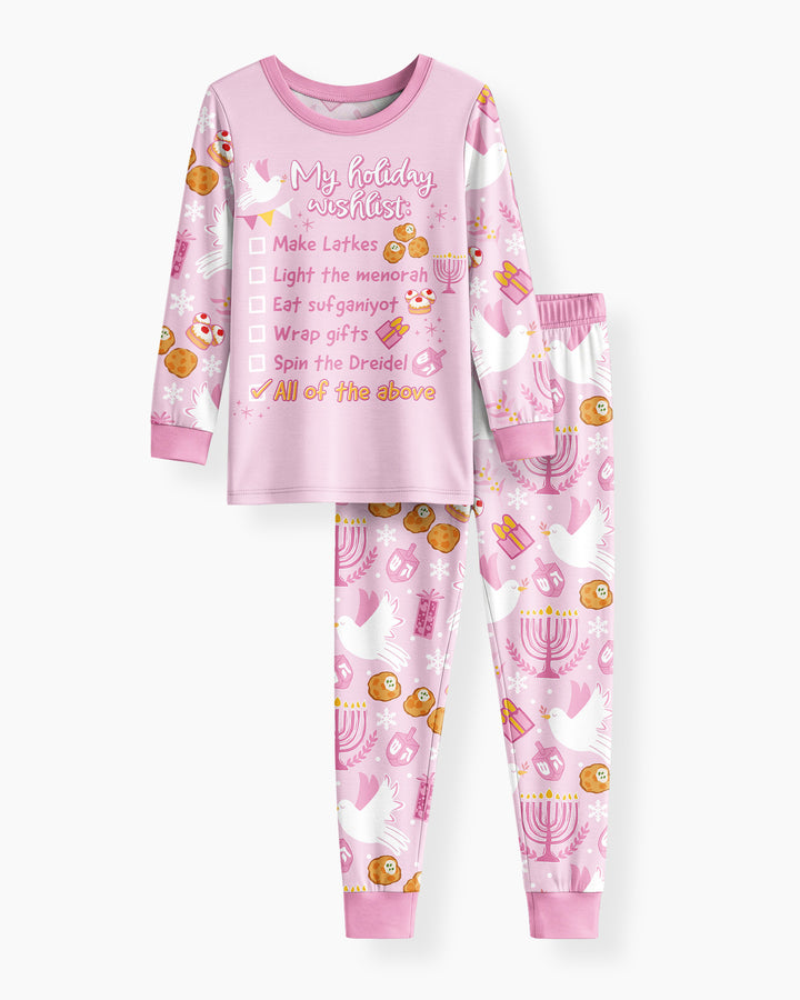 Hanukkah To Do List Bamboo Two Piece Long Sleeve Pajama Set