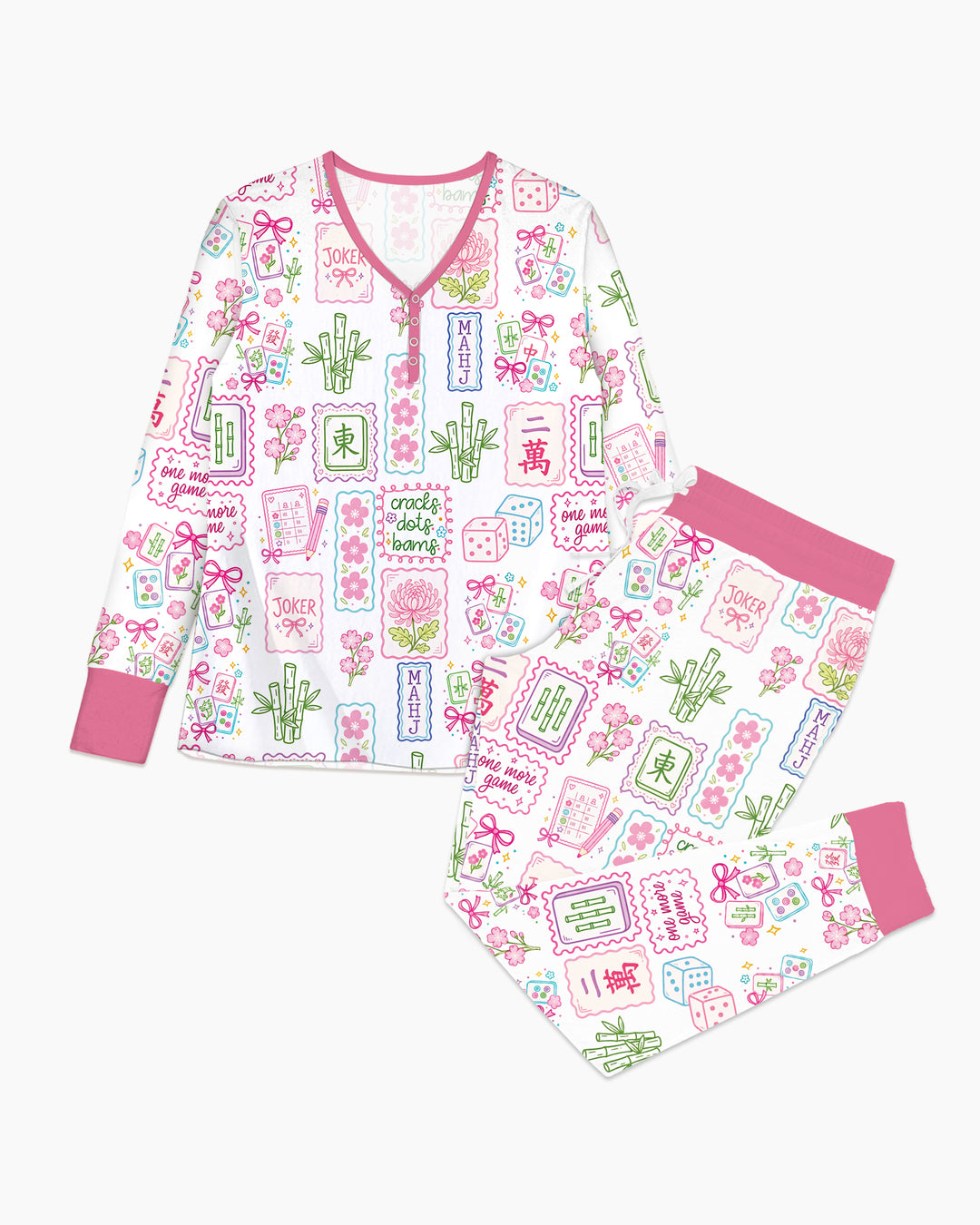 Cracks, Dots & Bams Mommy & Me Matching Bamboo Women Pajama Set