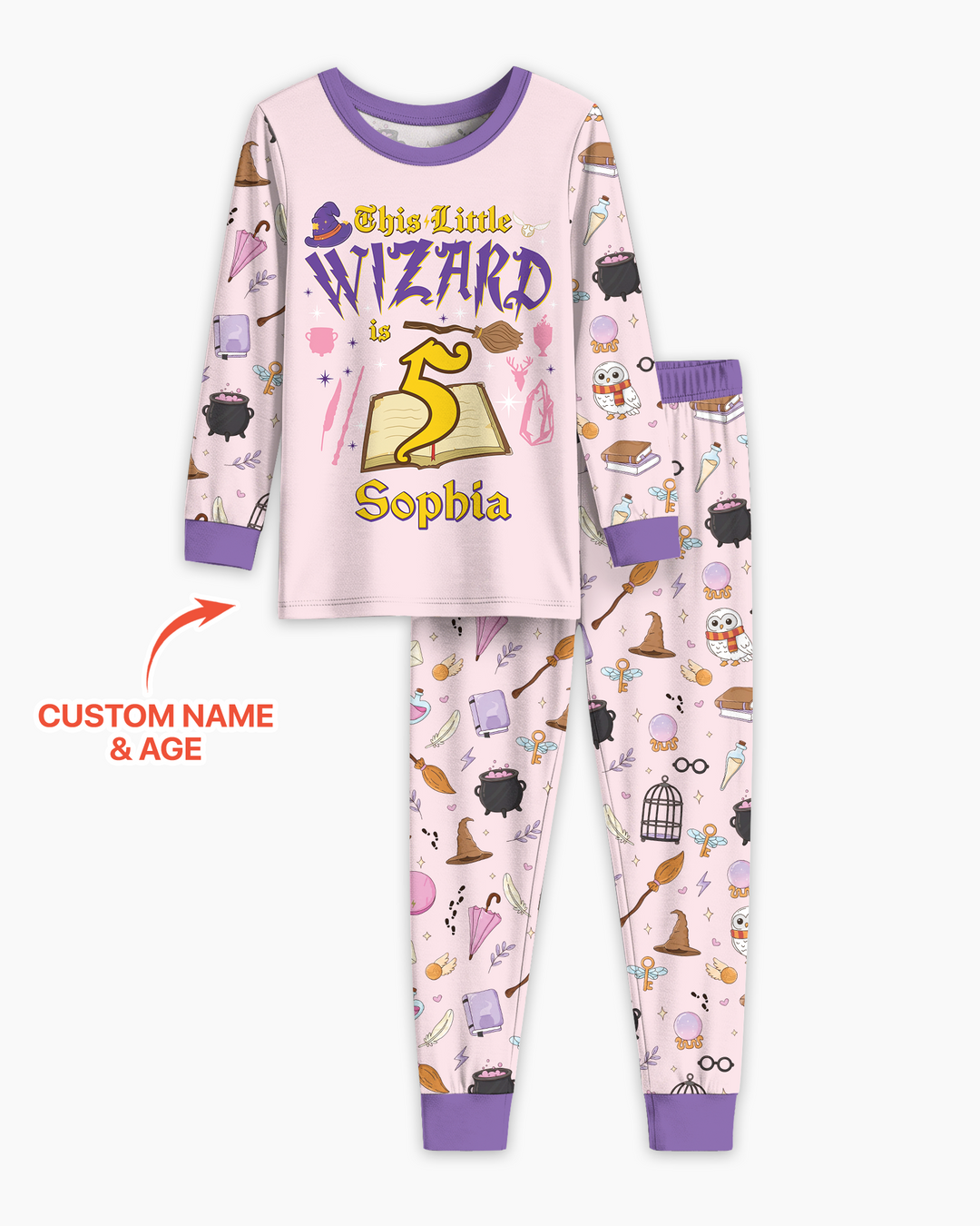 Personalized Birthday Wizard  Bamboo Two Piece Long Sleeve Pajama Set