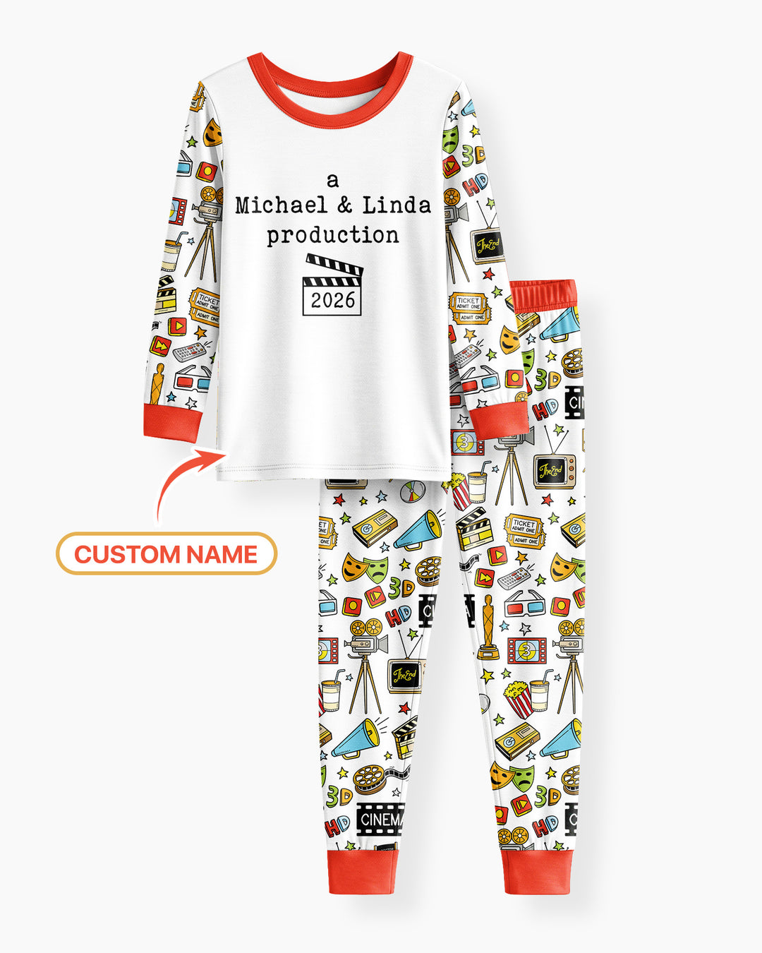 Zweiteiliges Langarm-Pyjama-Set mit Sommerfrüchten