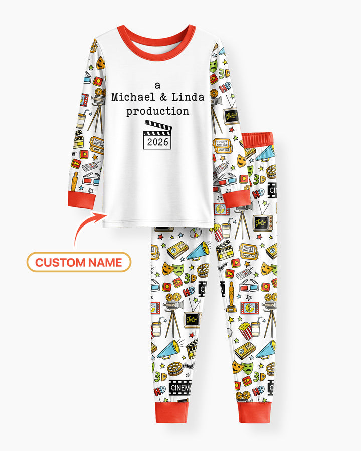 Zweiteiliges Langarm-Pyjama-Set mit Sommerfrüchten