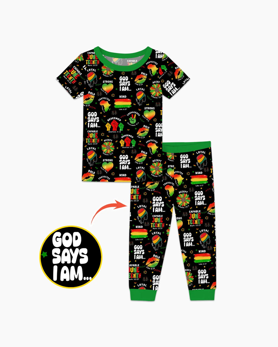 Zweiteiliges, kurzärmliges Pyjama-Set mit Marienkäfern