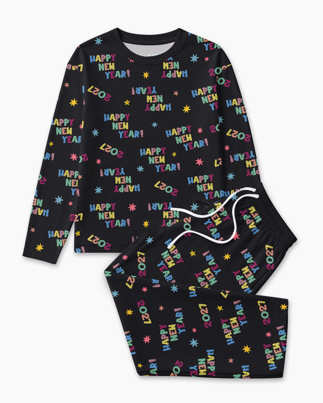 Retro Happy New Year 2027 Bamboo Men's Pajama Set