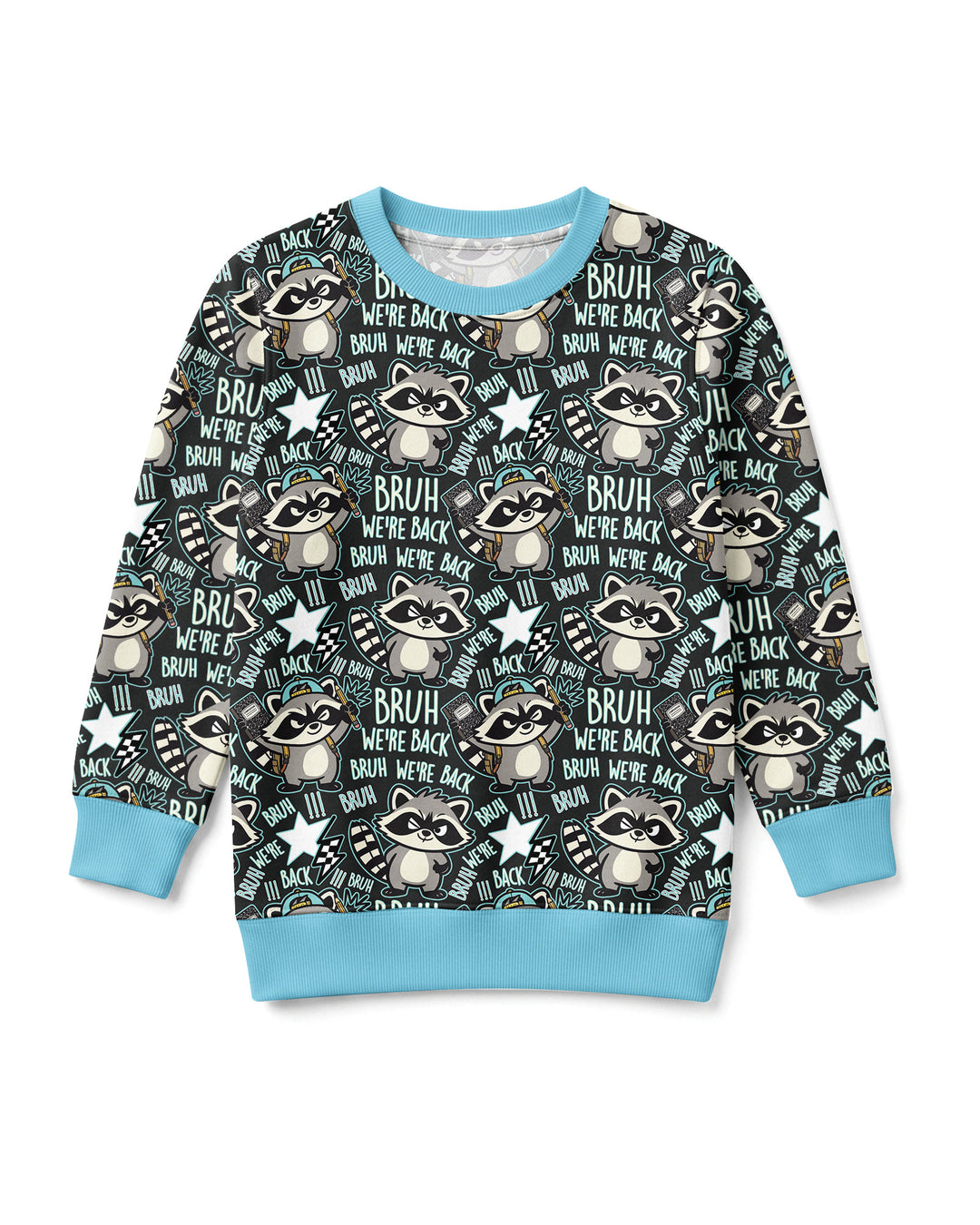 Bruh We're Back Raccoon Bamboo Crewneck Sweatshirt