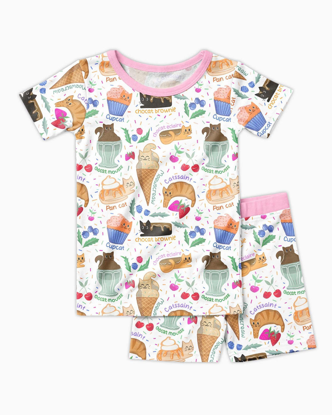 Template Zweiteiliges Pyjama-Set mit kurzen Ärmeln und Shorts