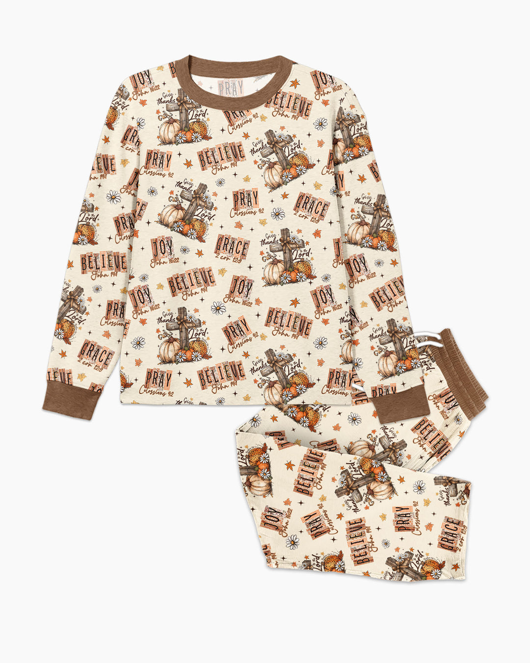 Floral Fall Give Thanks To The Lord Bamboo Men's Pajama Set
