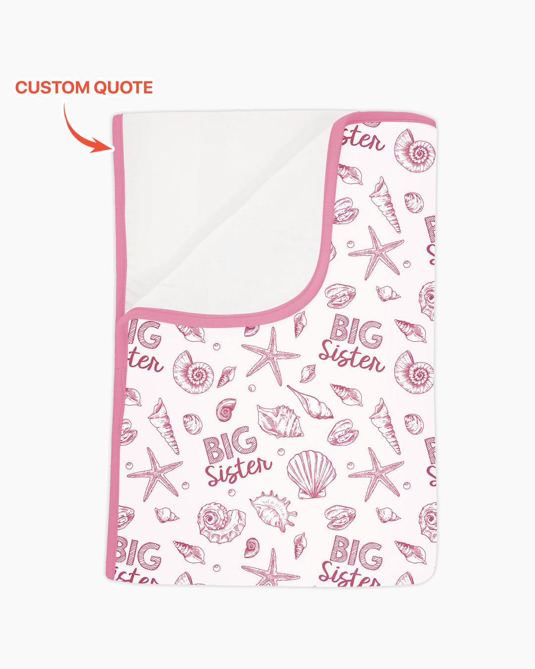 Coquette Seashell Matching Sibling Bamboo Blanket