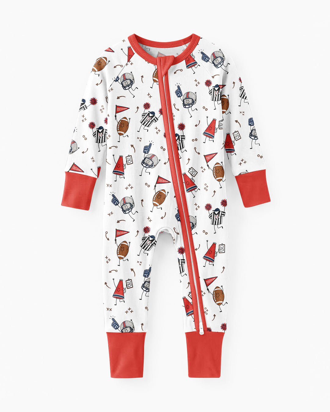 Happy Football Doodles Bamboo Convertible Zippy