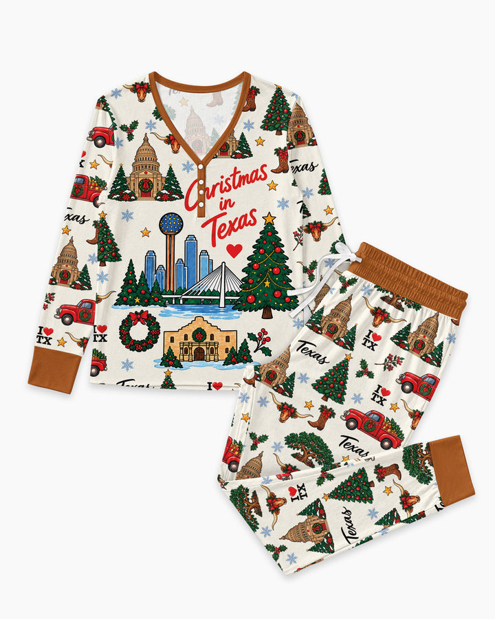 Christmas In Texas Bamboo Women Pajama Set