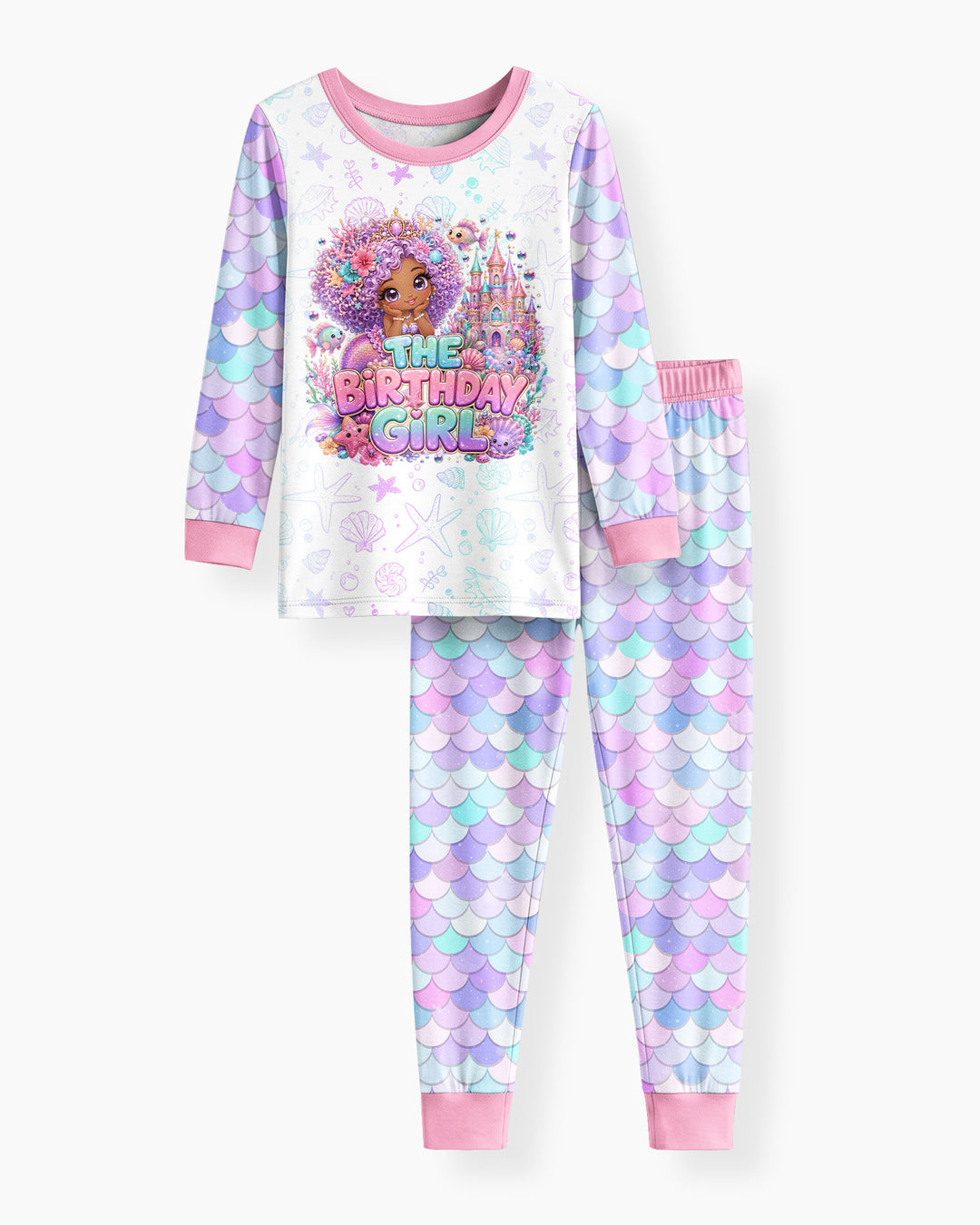 Zweiteiliges Langarm-Pyjama-Set mit Sommerfrüchten