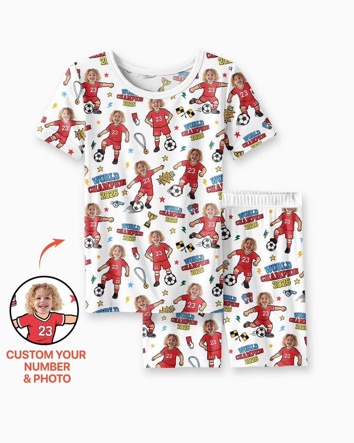 Zweiteiliges Pyjama-Set mit kurzen Ärmeln und Shorts im Sommer-Design