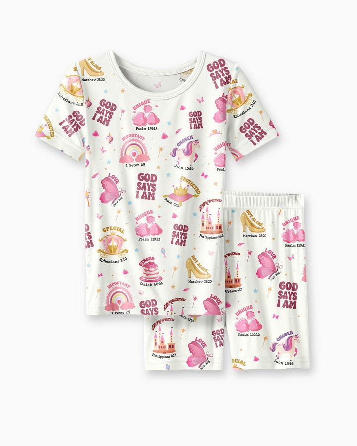 Zweiteiliges Pyjama-Set mit kurzen Ärmeln und Shorts im Sommer-Design