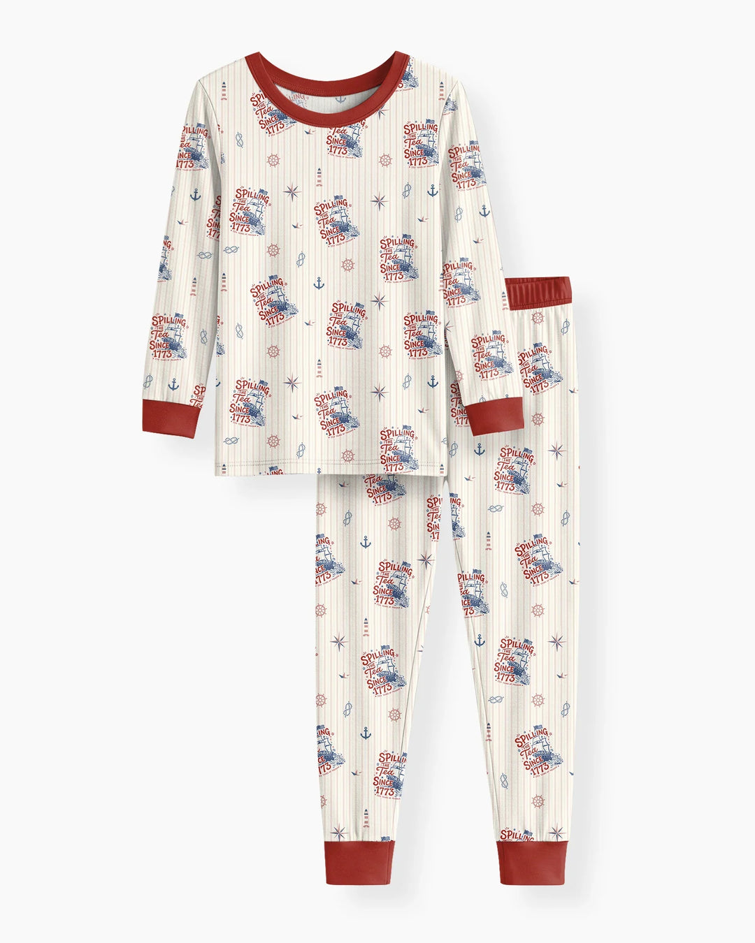 Zweiteiliges Langarm-Pyjama-Set mit Sommerfrüchten