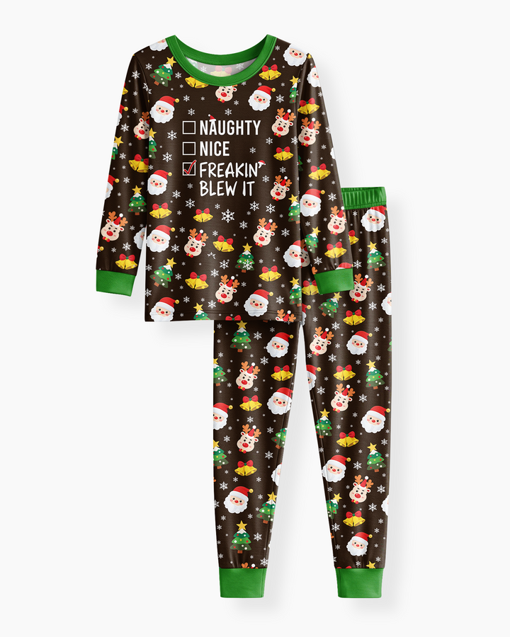 Santa Naughty Nice Bamboo Two Piece Long Sleeve Pajama Set