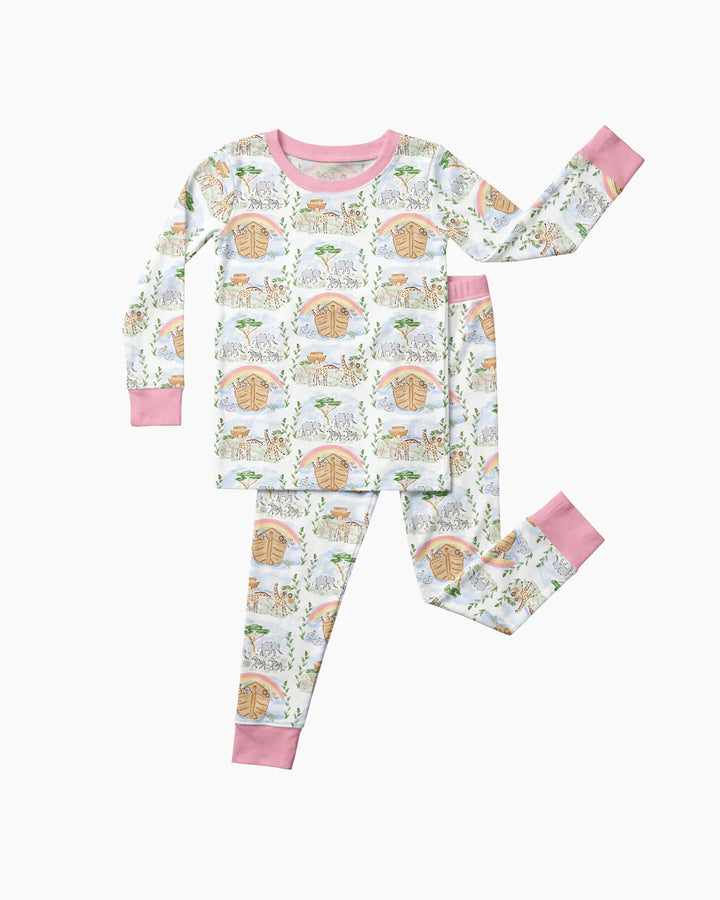 Zweiteiliges Langarm-Pyjama-Set mit Sommerfrüchten