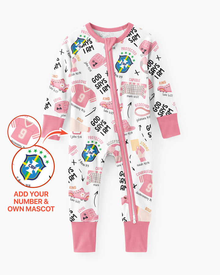 Personalized God Says I Am SOCCER Bamboo Convertible Zippy
