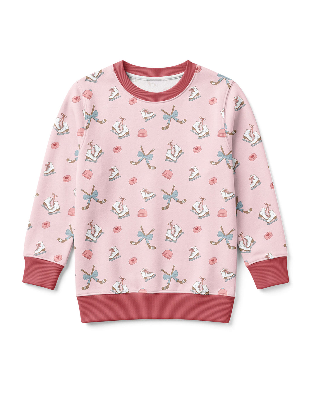 Girly Hockey PinkBamboo Crewneck Sweatshirt