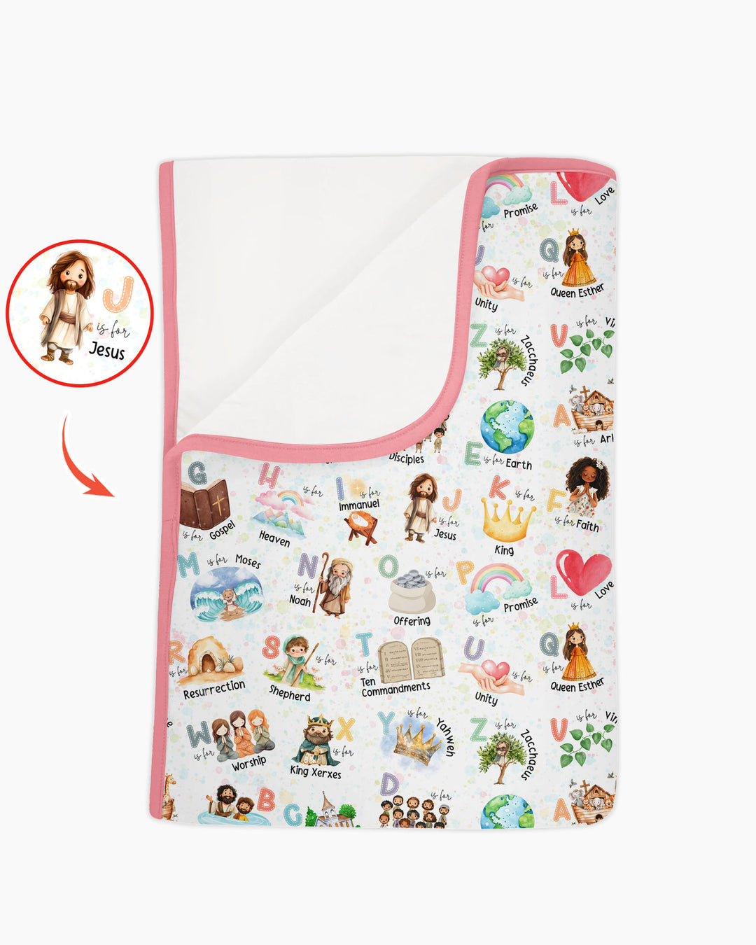 Bible ABC Alphabet Bamboo Blanket