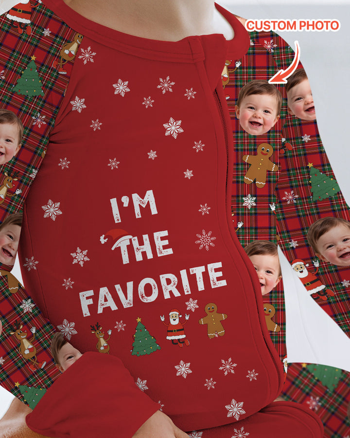 I'm The Favorite Christmas Funny Brother Sister Matching Bamboo Convertible Zippy