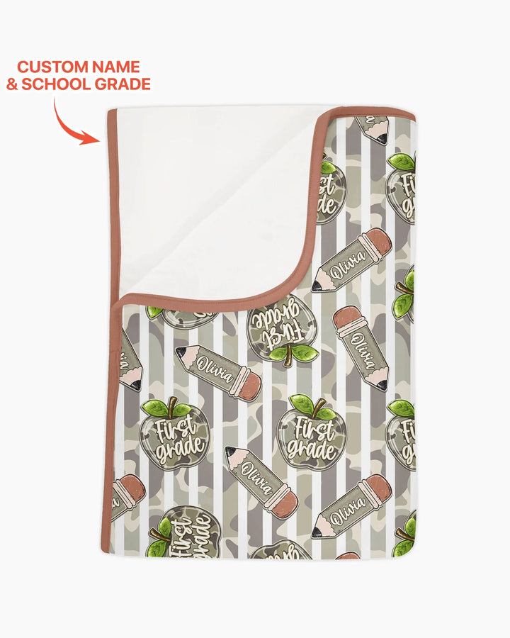 Custom Name Camo Apple Days Bamboo Blanket